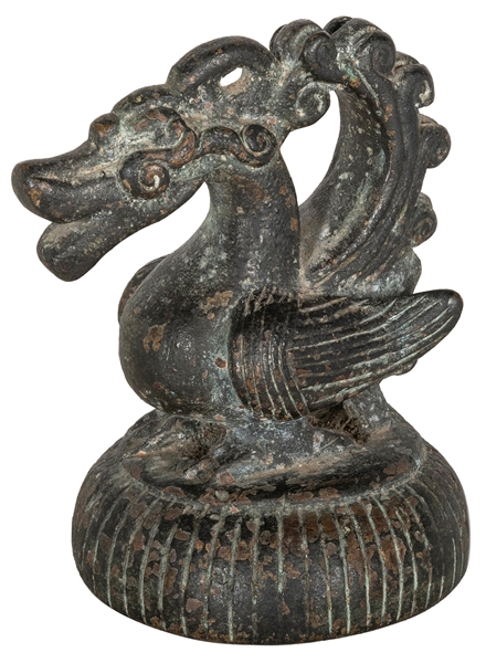  Medium metal duck opium weight. [Thailand?, ca. 1880s]. Bro...