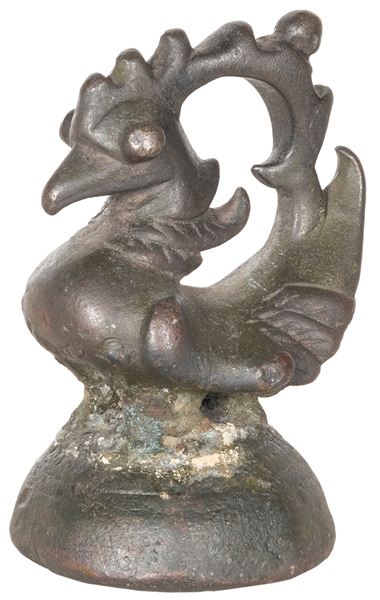  Medium metal cockerel opium weight. [Thailand?, ca. 1880s]....