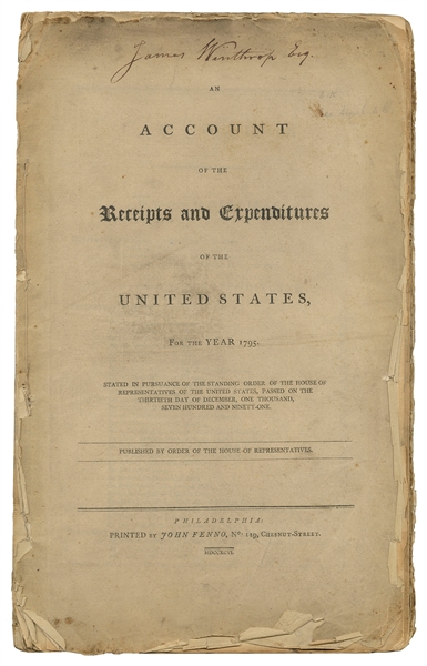  [WINTHROP, James (1752-1821), his copy]. An Account of the ...