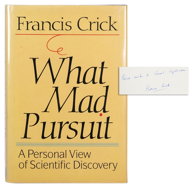  CRICK, Francis (1916-2004). What Mad Pursuit: A Personal Vi...