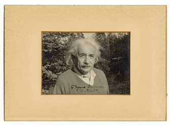 [EINSTEIN, Albert (1879-1955)]. Original photograph signed ...