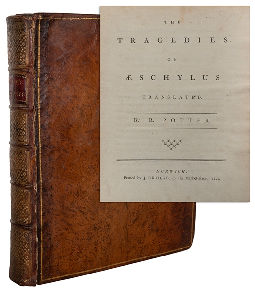  [AESCHYLUS (d. 456 BCE)]. POTTER, Robert (1721-1804), trans...