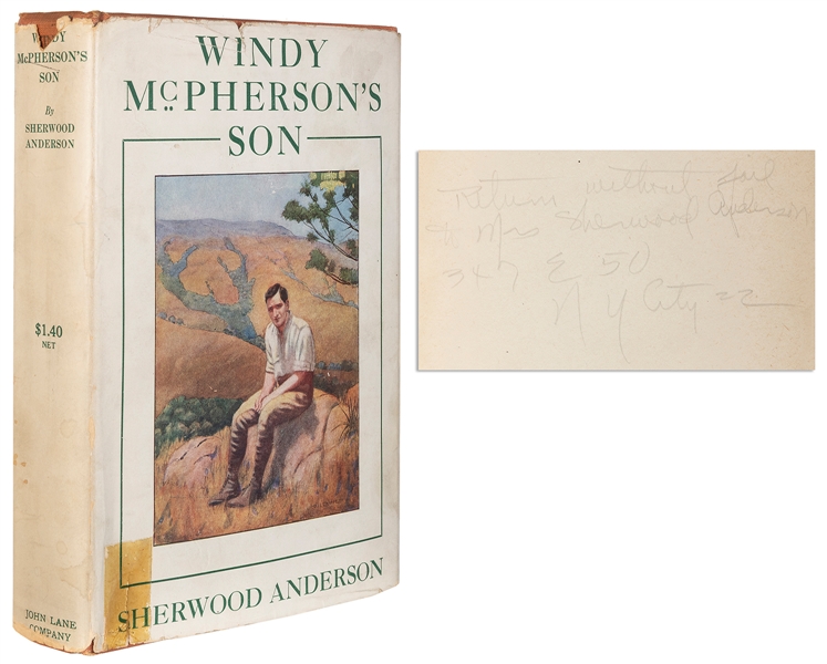  ANDERSON, Sherwood (1876–1941). Windy McPherson’s Son. New ...