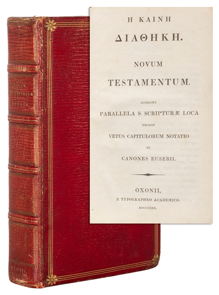  [BIBLE, in Greek]. Novum Testamentum. Oxford: E Typographeo...