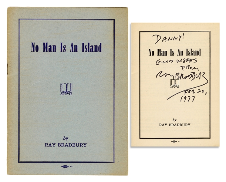  BRADBURY, Ray (1920-2012). No Man is an Island. Beverly Hil...