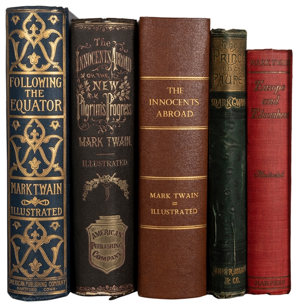 CLEMENS, Samuel Langhorne ("Mark Twain") (1835-1910). A group of 5 titles, including: 