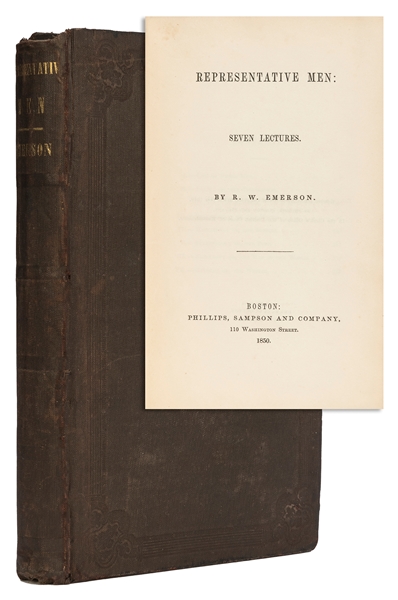  EMERSON, Ralph Waldo (1803-1882). Representative Men: Seven...