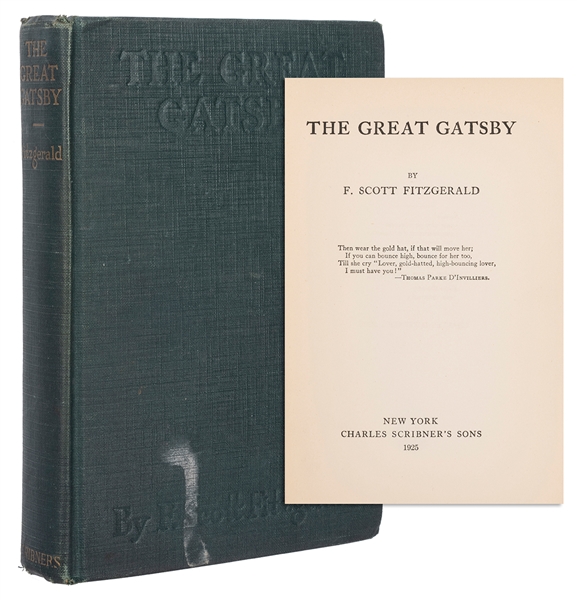  FITZGERALD, F. Scott (1896-1940). The Great Gatsby. New Yor...