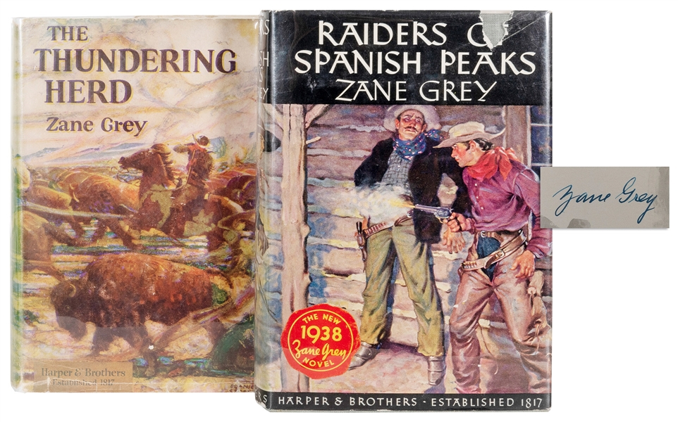  GREY, Zane (1872-1939). A pair of titles, including: <p>The...