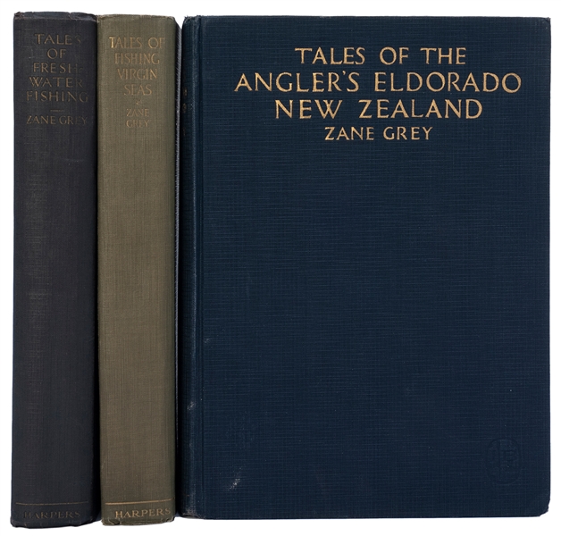  GREY, Zane (1872-1939). A group of 3 angling titles, includ...