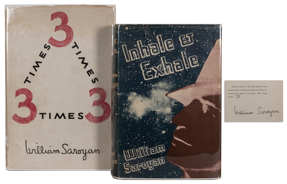  SAROYAN, William (1908-1981). A pair of signed titles, incl...