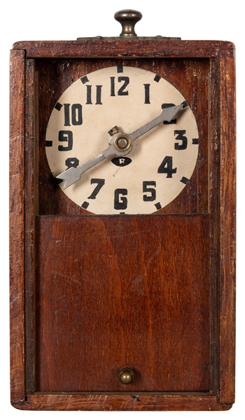  Wonder Clock. London: Davenports, ca. 1930. Walnut box with...