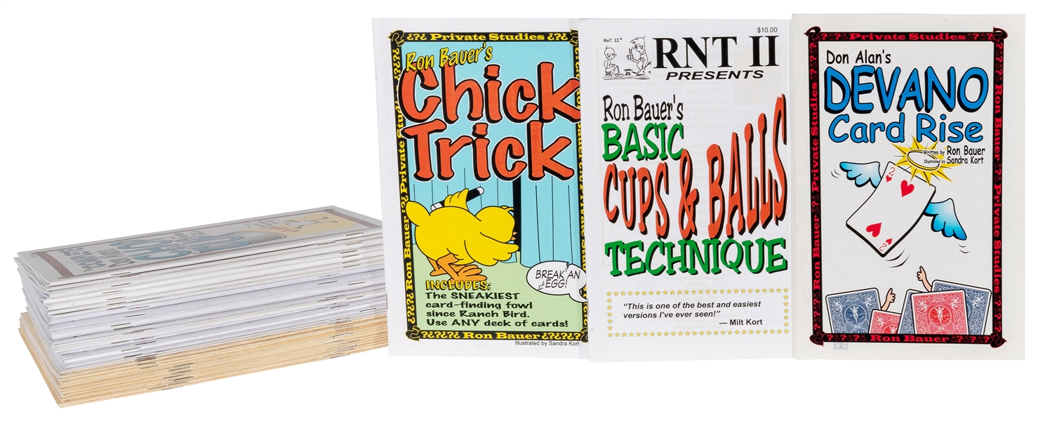  BAUER, Ron (b. 1938). A group of 34 magic trick pamphlets. ...