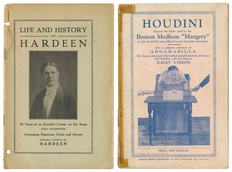  HOUDINI, Harry (Erich Weisz, 1874-1926) and HARDEEN (Ferenc...