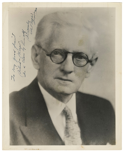  BAKER, Al (1874 – 1951). Inscribed and Signed Portrait of A...