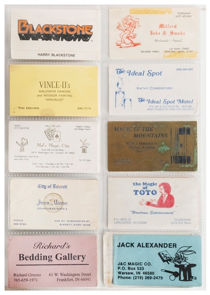  [BUSINESS CARDS]. Large Collection of Magicians’ Business c...