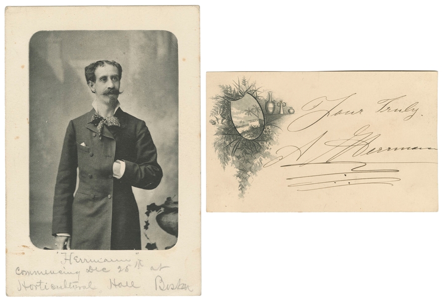  HERRMANN, Alexander (1844 – 1896). Autograph and Portrait o...