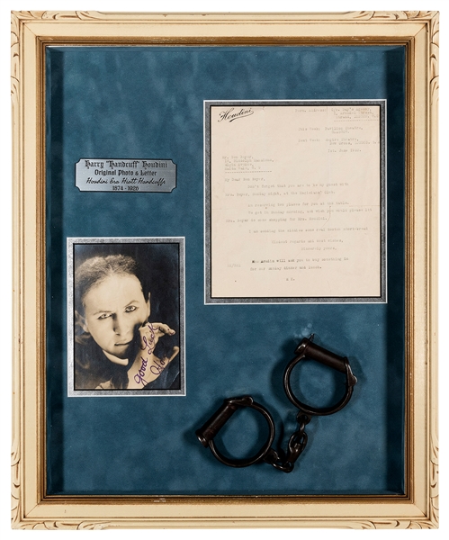  HOUDINI, Harry (Erich Weisz, 1874-1926). Houdini Letter and...