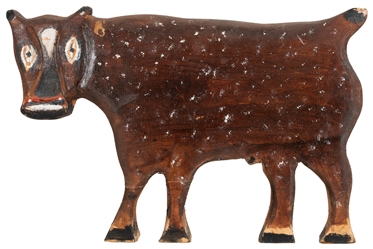  DAWSON, William (American, 1901-1990). Cow. 1990. Hand-carv...