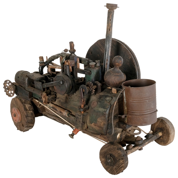  [AMERICAN FOLK ART]. Steam Tractor. [N.d.]. Hand-built mode...