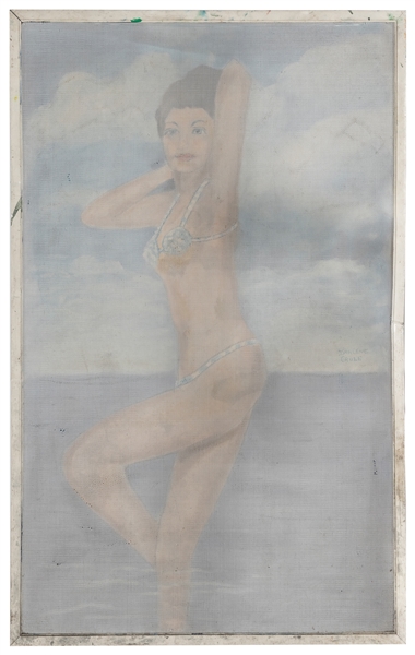  [BALTIMORE SCREEN ART]. Bathing Beauty. ca. 1960s. Screen d...