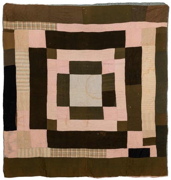  [FOLK ART QUILT]. Funky Cross Pattern. ca. 1940s. Artist un...