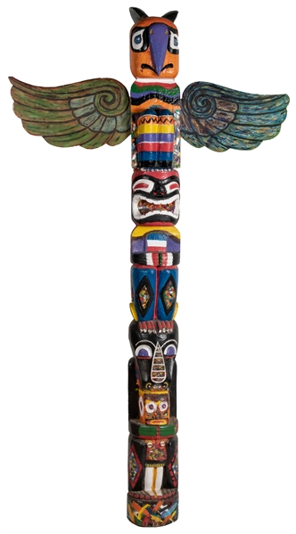  [AMERICAN FOLK ART]. Totem Pole. ca. 1980s. Artist Unknown....