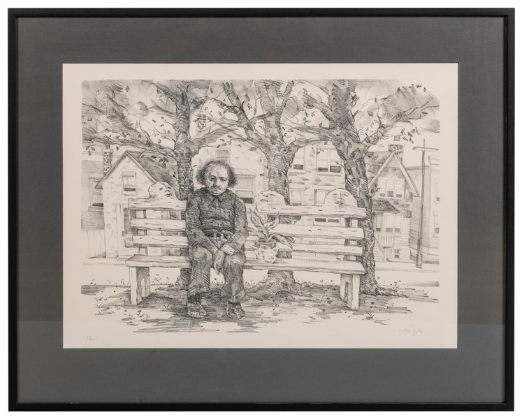  ROSOFSKY, Seymour (American, 1924-1981). Man on Bench. [N.d...