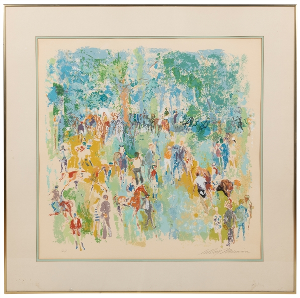  NEIMAN, Leroy (American, 1921-2012) Paddock Horse Racing. 1...