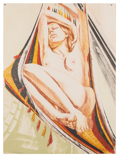  PEARLSTEIN, Philip (American, 1924-2022) Nude on Hammock. 1...