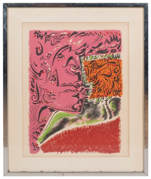  MASSON, André (French, 1896-1987) Dame au Tournesol. ca. 19...