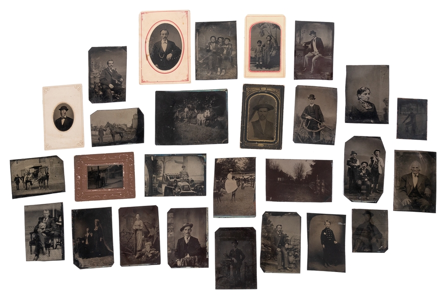  [PHOTOGRAPHS]. A large group of nearly 1,000 tintype portra...