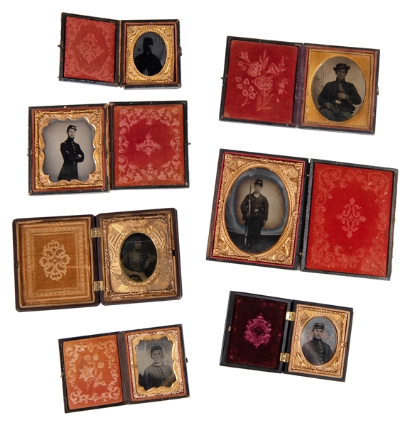  [PHOTOGRAPHS]. A group of 27 daguerreotype portraits, inclu...