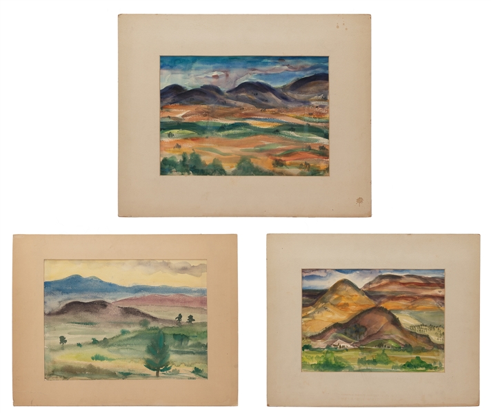  LUKENS, Marion (American, 1907-1961) Three Southwestern Lan...