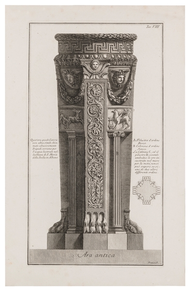  PIRANESI, Giovanni (Italian, 1720-1778) Ara Antica, from “V...