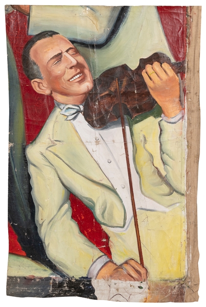  Violinist. (American, 20th century). Oil on canvas. Most li...