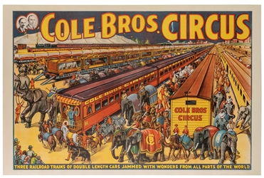  Cole Bros. Circus / Three Railroad Trains of Double Length ...