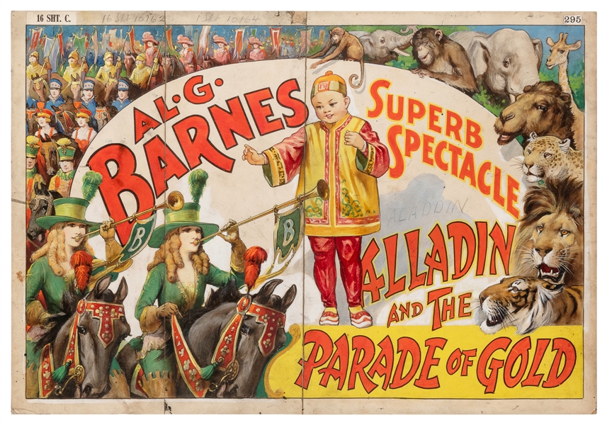  [POSTER MAQUETTE]. Al. G. Barnes Superb Spectacle Alladin [...