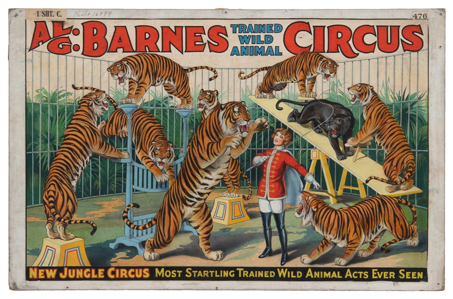  [POSTER MAQUETTE]. Al. G. Barnes Trained Wild Animal Circus...