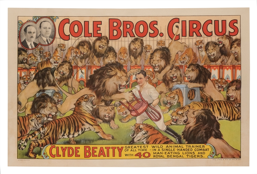  Cole Bros. Circus / Clyde Beatty Greatest Wild Animal Train...