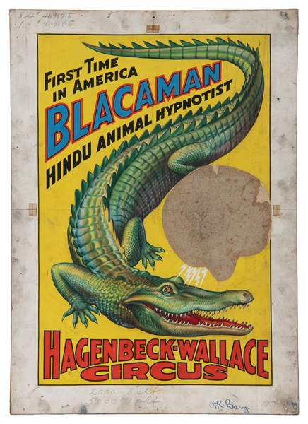  [POSTER MAQUETTE]. First Time in America Blacaman Hindu Ani...