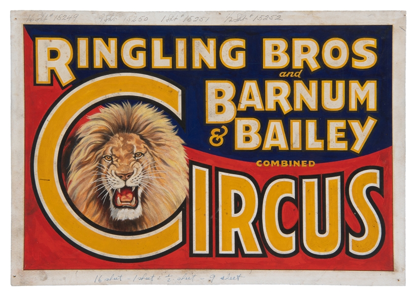  [POSTER MAQUETTE]. Ringling Bros and Barnum & Bailey Combin...