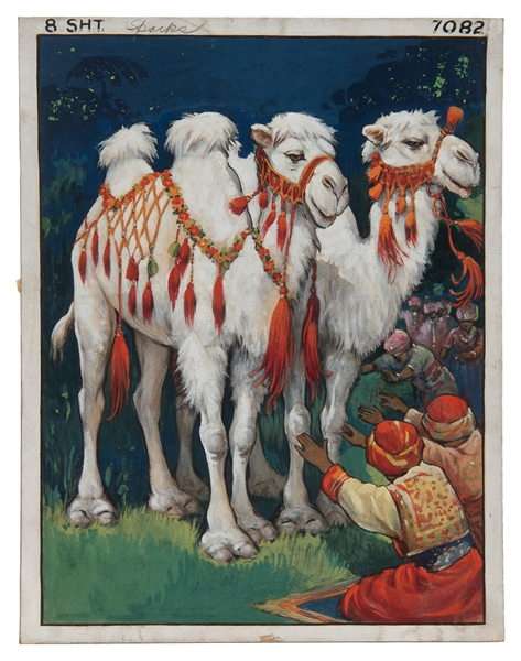  [POSTER MAQUETTE]. [SPARKS CIRCUS]. Pure White Sacred Camel...