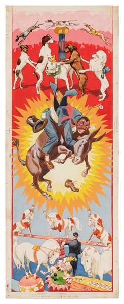  [POSTER MAQUETTE]. Minstrel Circus Act. Gouache poster maqu...