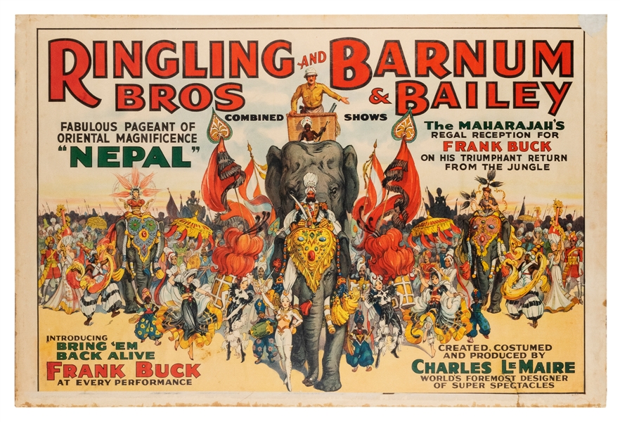  [BUCK, Frank 1884-1950, association]. Ringling Bros and Bar...