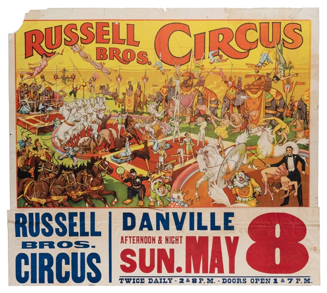  Russell Bros. Circus / Danville Sun. May 8 Afternoon & Nigh...