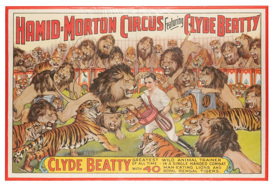  Hamid-Morton Circus / Clyde Beatty. Erie: Erie Litho Co., c...