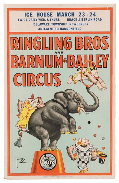  Six Ringling Bros. and Barnum & Bailey Posters. 20th centur...