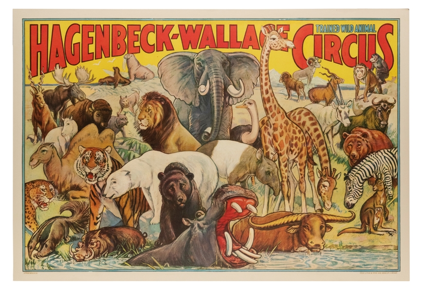  Hagenbeck-Wallace Circus / Trained Wild Animal Circus. Erie...