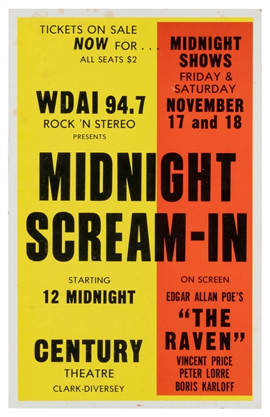  Midnight Scream-In / Century Theatre. [Chicago], ca. 1960s....